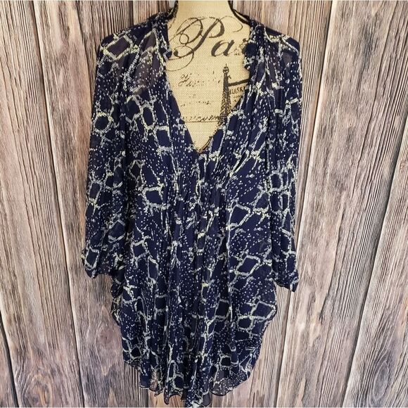 100% Silk DVF Snake Check Midnight Dress - Picture 3 of 15